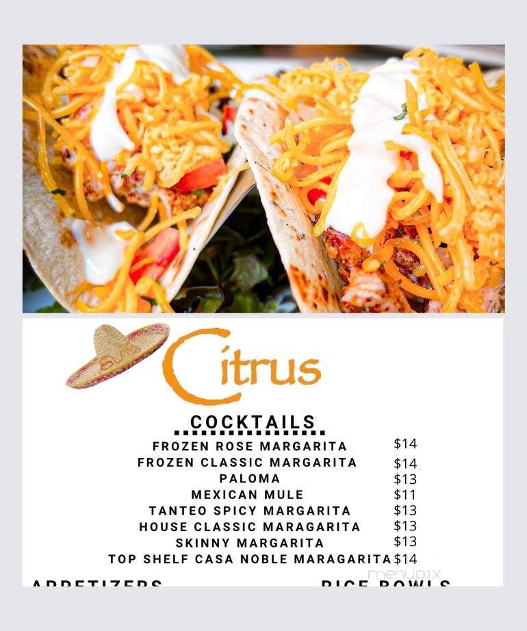 Citrus Restaurant - Milford, CT menu_pic