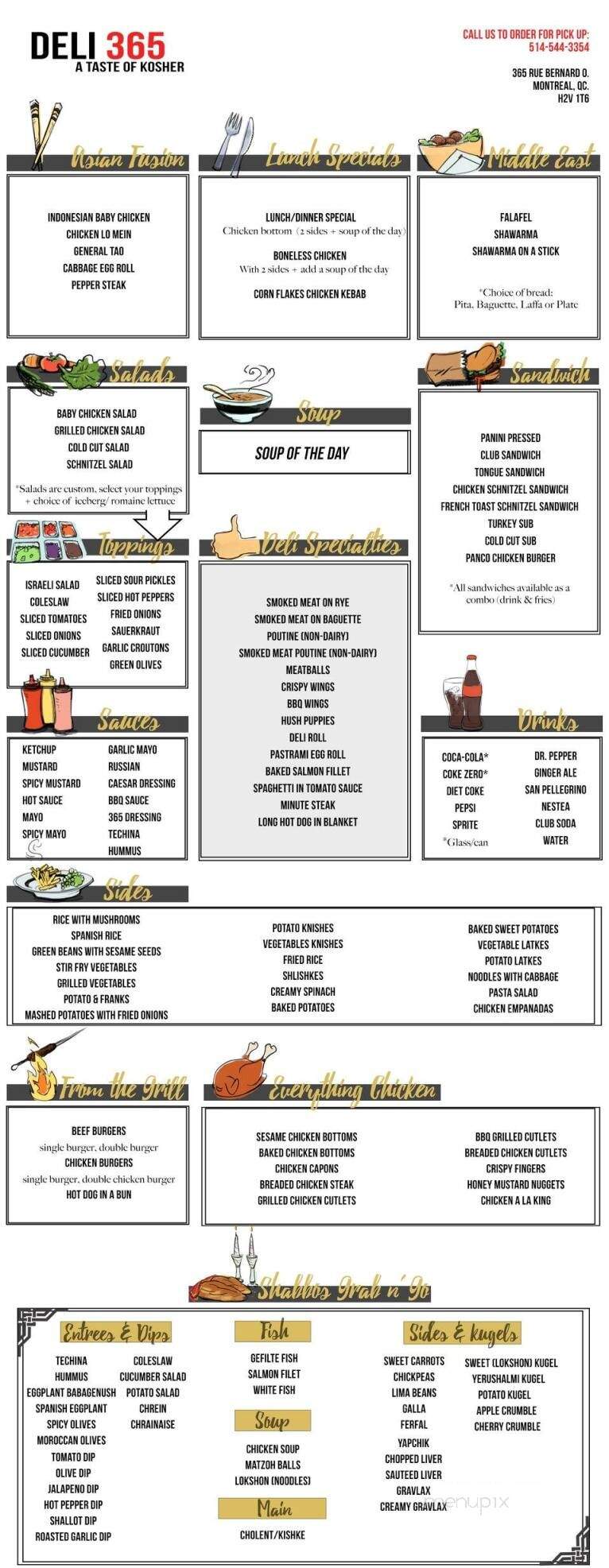 Deli 365 - Montreal, QC menu_pic