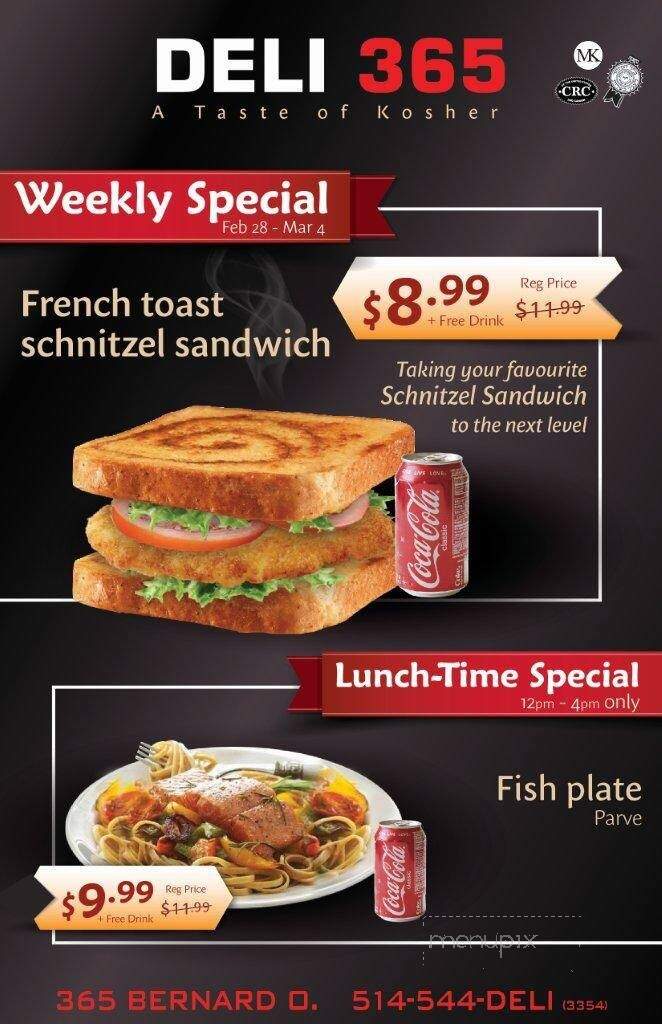 Deli 365 - Montreal, QC menu_pic