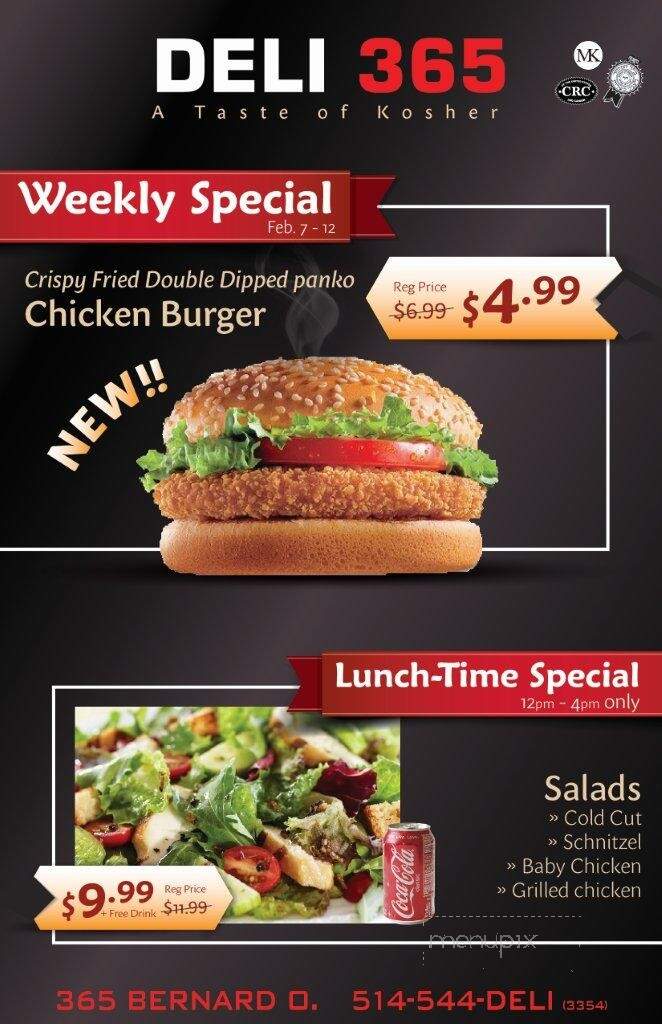 Deli 365 - Montreal, QC menu_pic