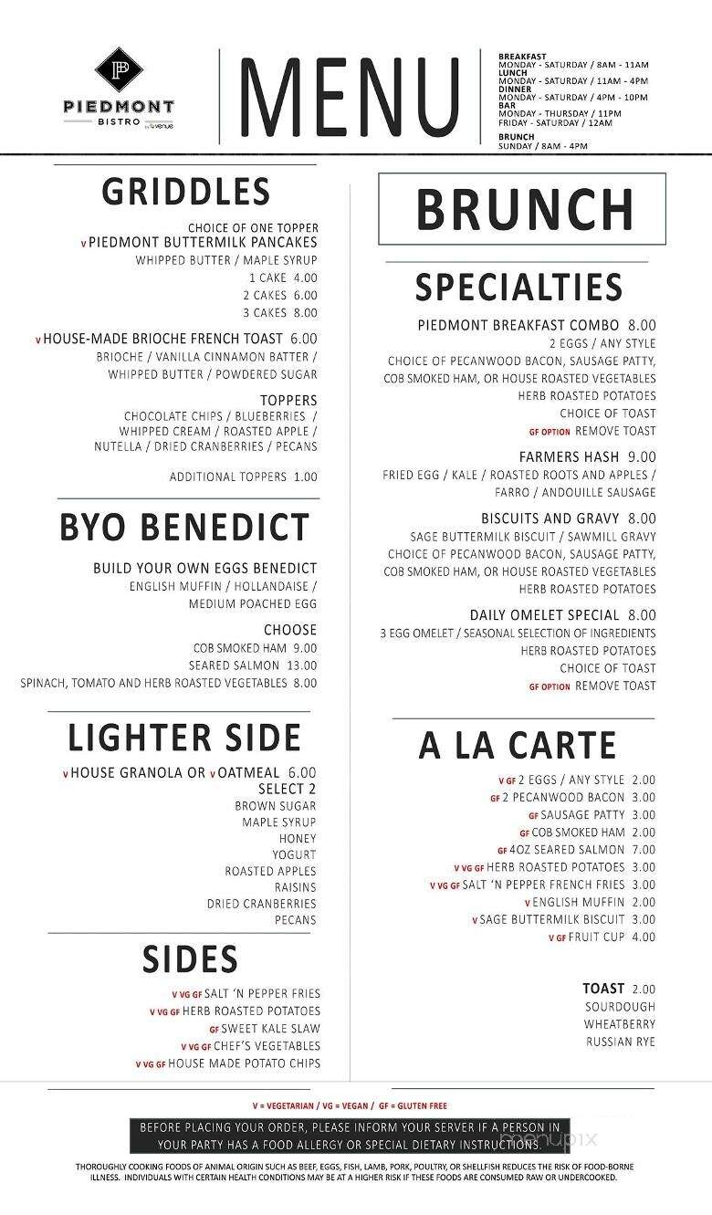 Piedmont Bistro by Venue - Lincoln, NE menu_pic