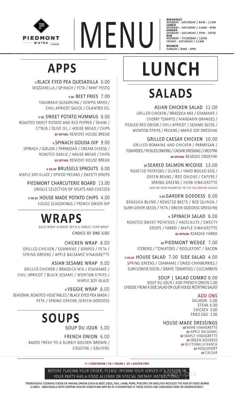Piedmont Bistro by Venue - Lincoln, NE menu_pic