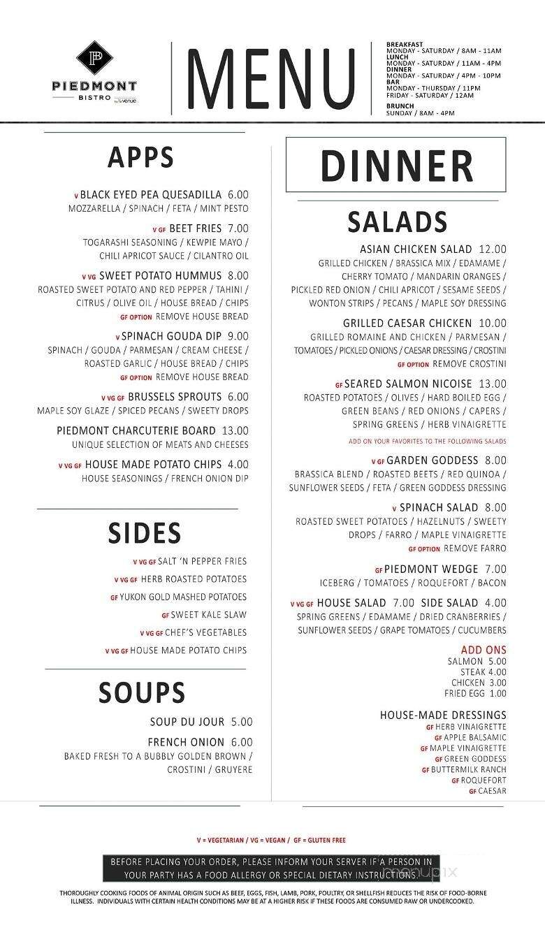 Piedmont Bistro by Venue - Lincoln, NE menu_pic