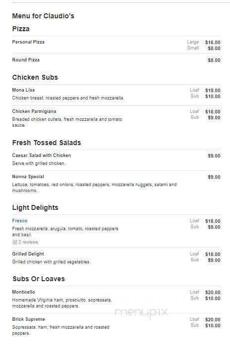 Fortunato - Brick, NJ menu_pic