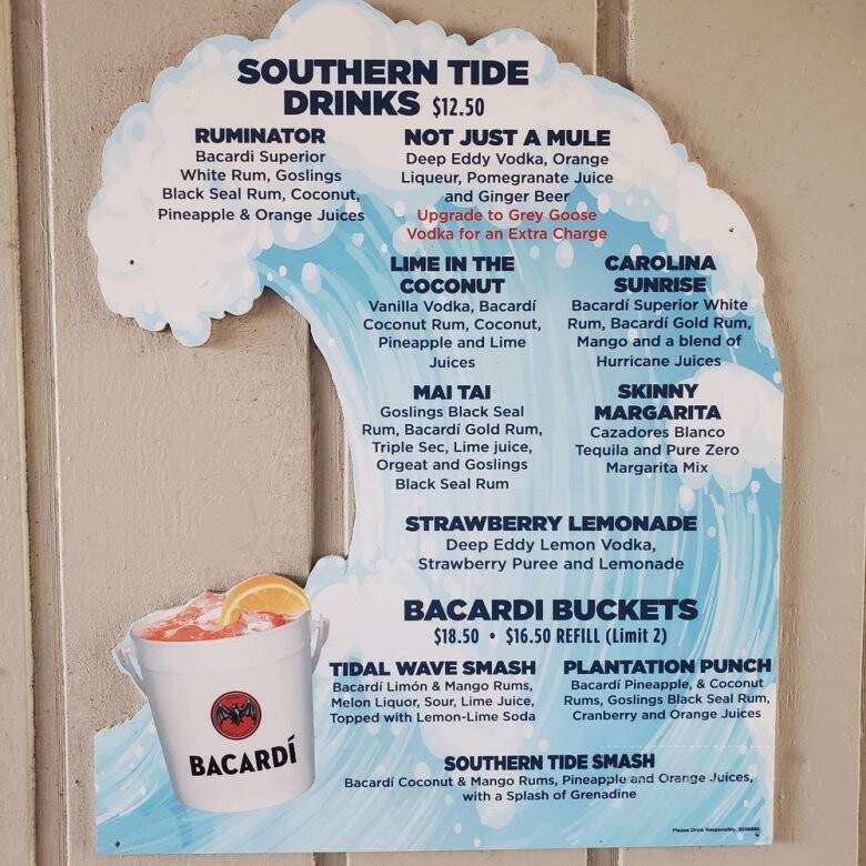 Southern Tide Bar & Grille - Myrtle Beach, SC menu_pic