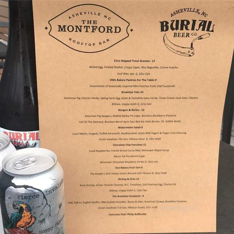 The Montford Rooftop Bar - Asheville, NC menu_pic