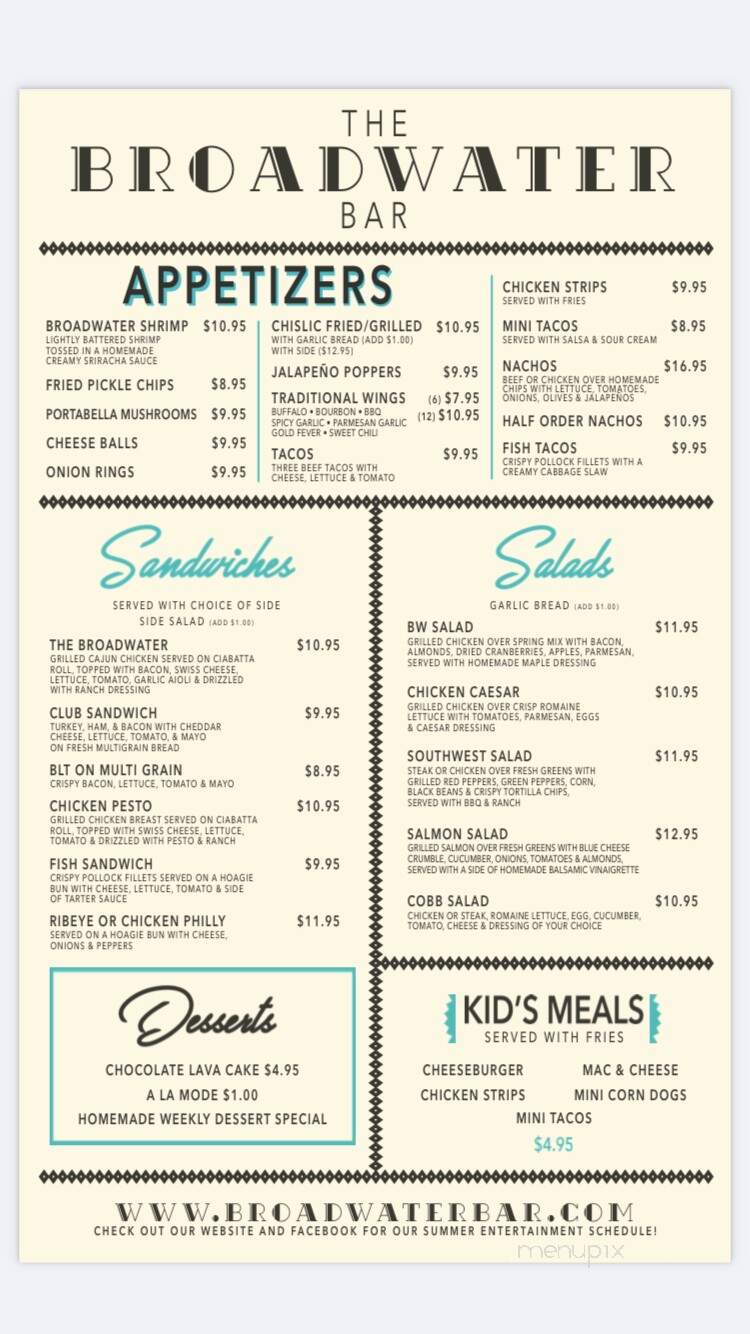 Broadwater Bar - Wentworth, SD menu_pic