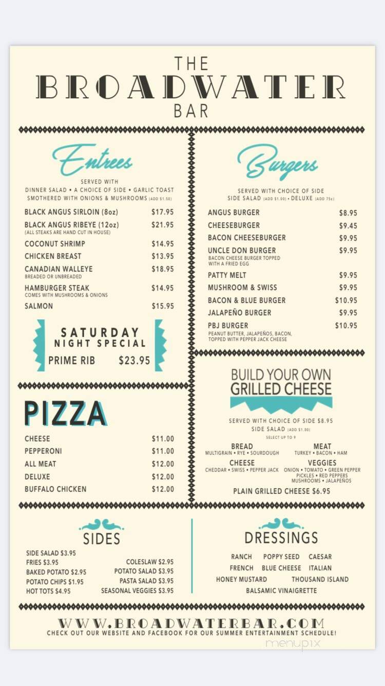 Broadwater Bar - Wentworth, SD menu_pic