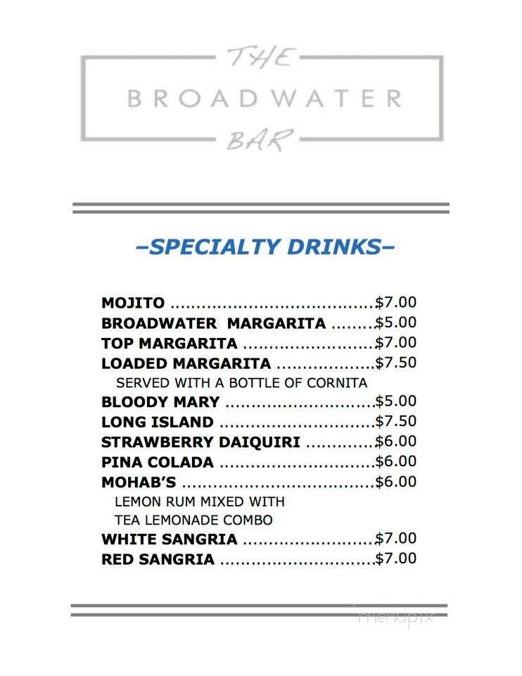 Broadwater Bar - Wentworth, SD menu_pic