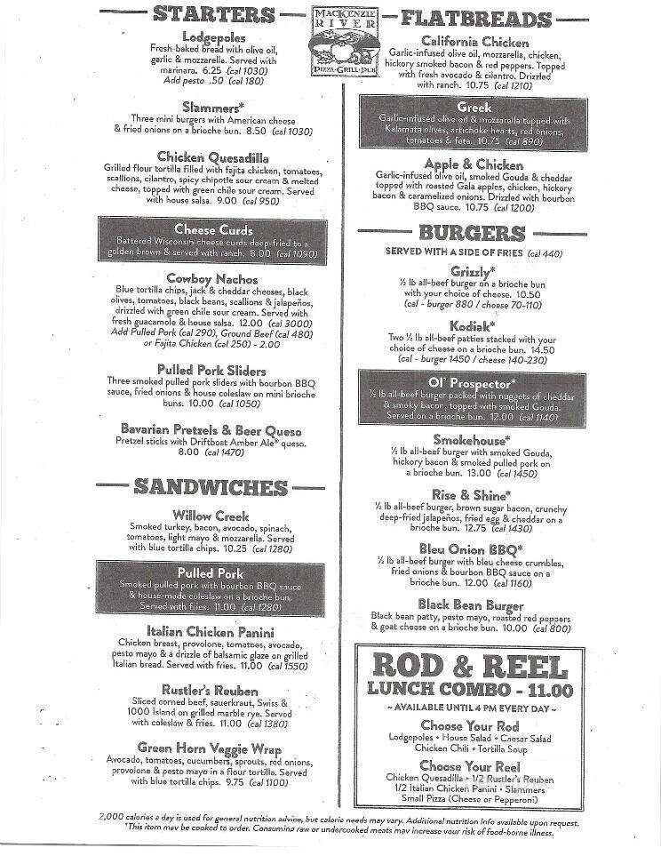 MacKenzie River Pizza, Grill & Pub - Beavercreek, OH menu_pic