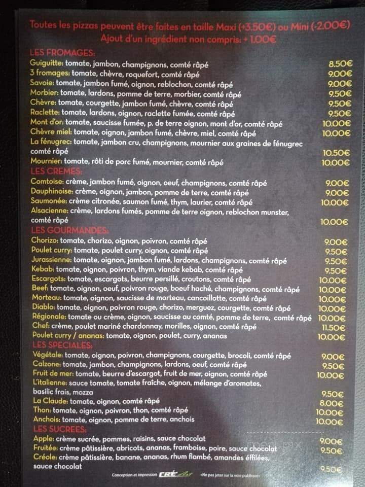 L'Ancien Four a Bois - Laval, QC menu_pic