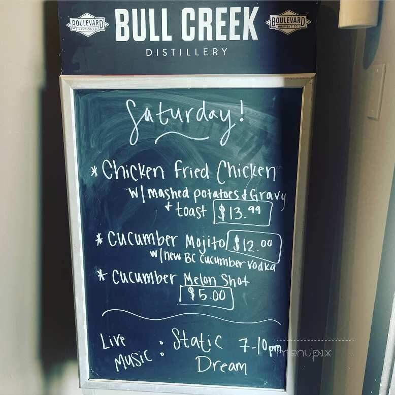Bull Creek Distillery - Spring Hill, KS menu_pic