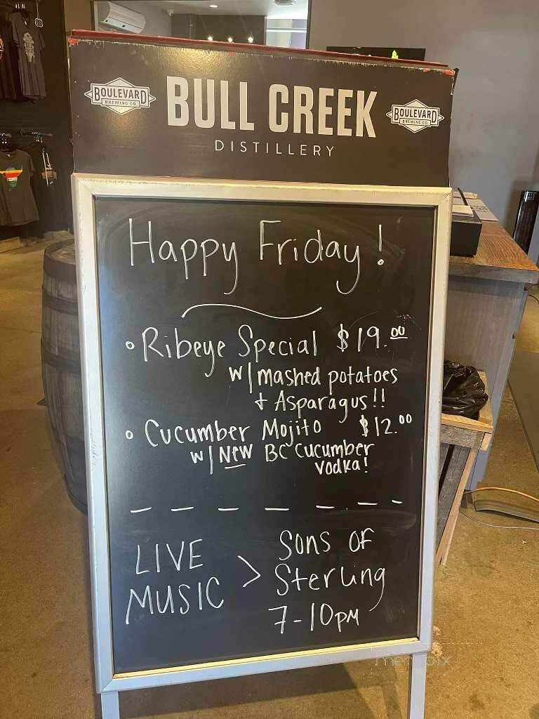 Bull Creek Distillery - Spring Hill, KS menu_pic