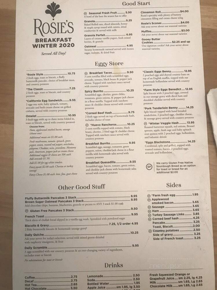 Rosie's Place - Carmel, IN menu_pic