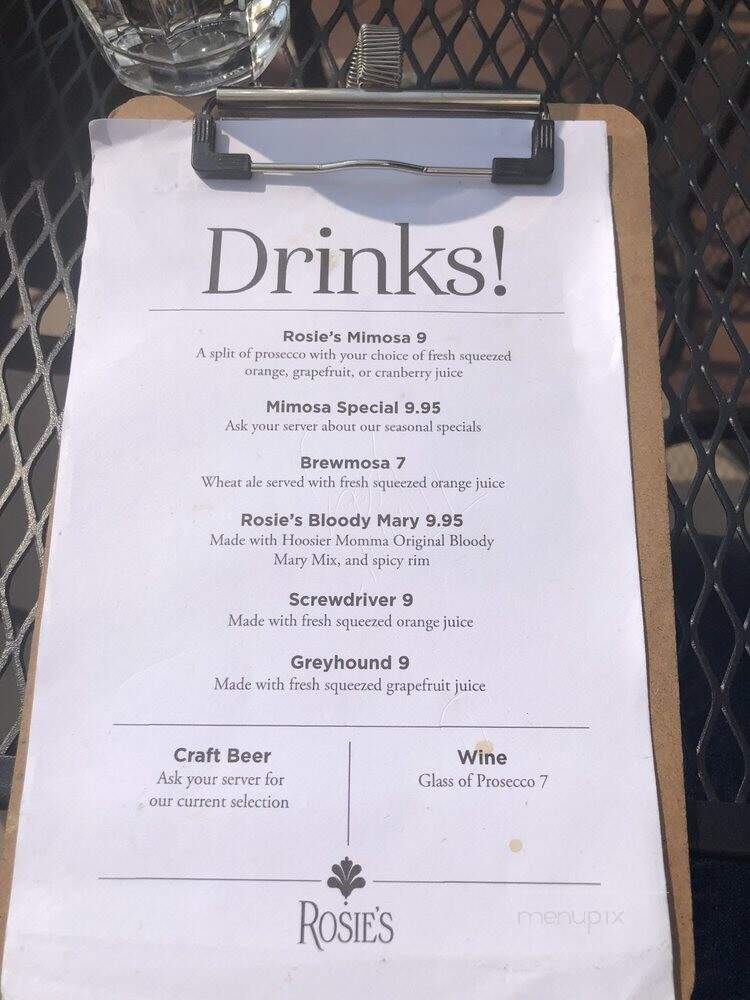 Rosie's Place - Carmel, IN menu_pic