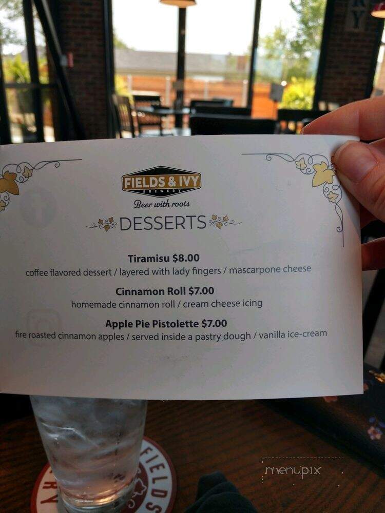 Fields & Ivy Brewery - Lawrence, KS menu_pic