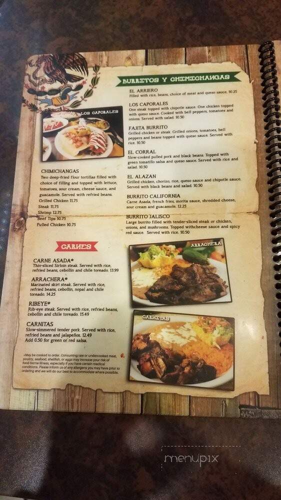El Arriero Mexican Restaurant - Jacksonville, NC menu_pic