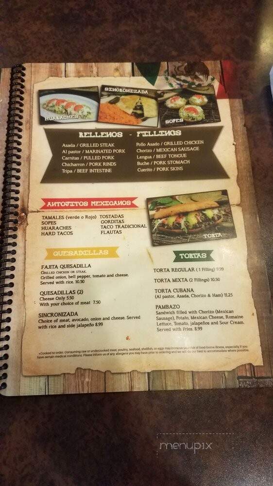 El Arriero Mexican Restaurant - Jacksonville, NC menu_pic