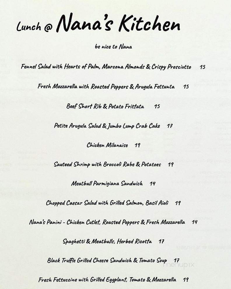 Nana's Kitchen - Middletown, NJ menu_pic