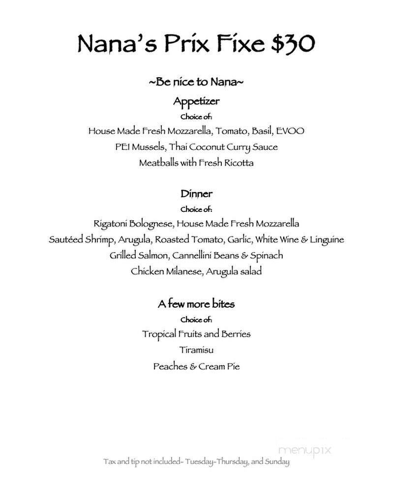 Nana's Kitchen - Middletown, NJ menu_pic
