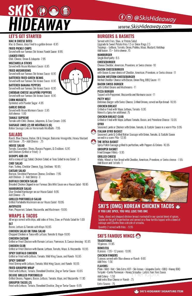 Ski's Hideaway - Vero Beach, FL menu_pic