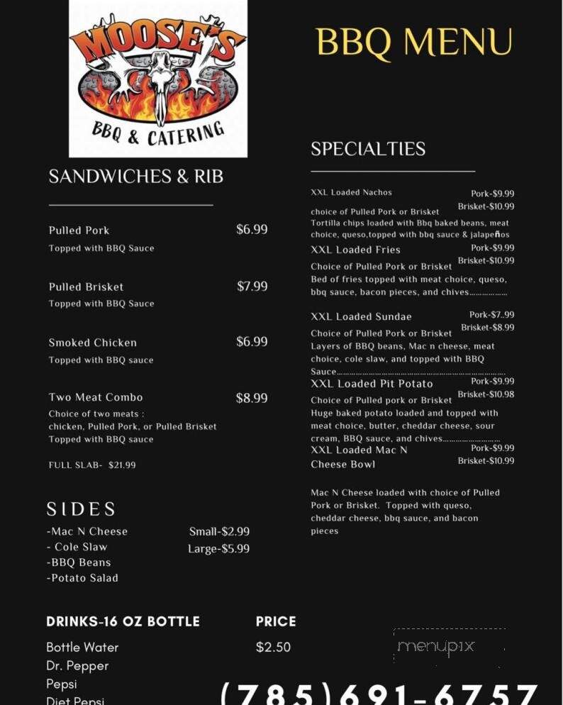 Moose's BBQ & Catering - Gardner, KS menu_pic