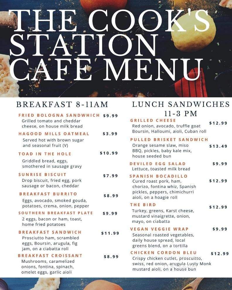 The Cook's Station - Greenville, SC menu_pic