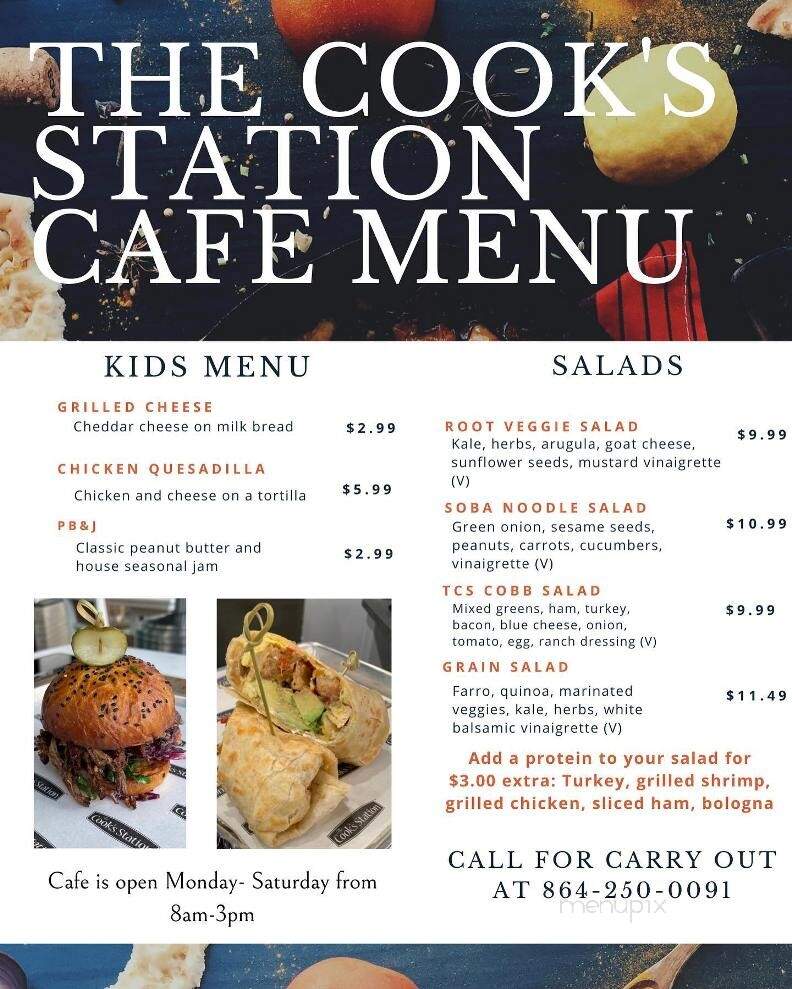 The Cook's Station - Greenville, SC menu_pic