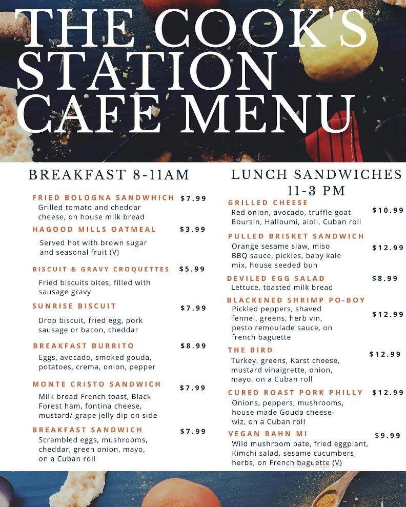 The Cook's Station - Greenville, SC menu_pic