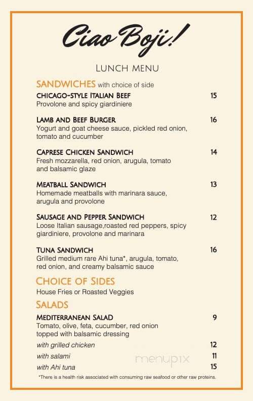 Ciao Boji - Arnolds Park, IA menu_pic