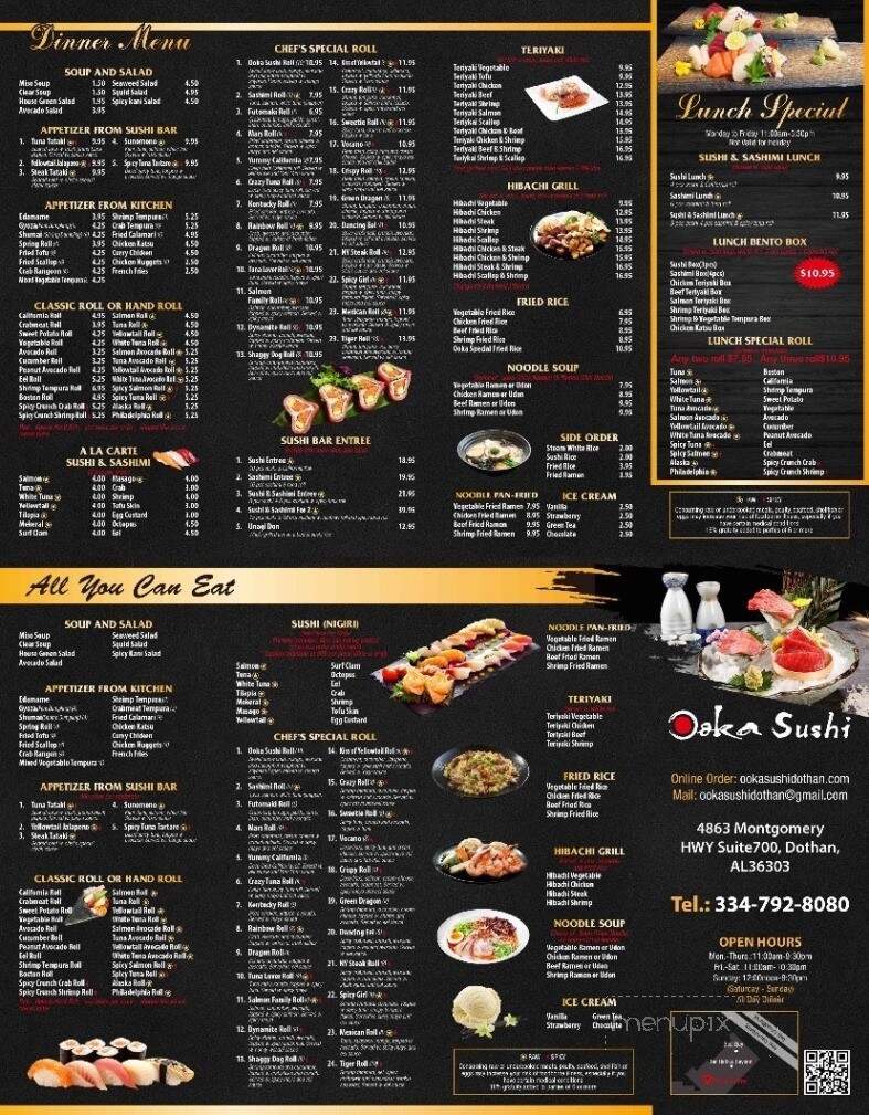 Ooka Sushi - Dothan, AL menu_pic