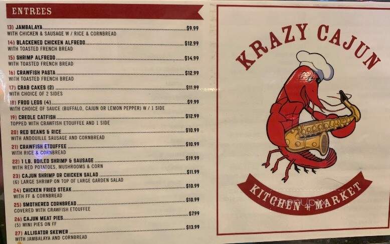 Krazy Cajun Kitchen & Market - Tyler, TX menu_pic