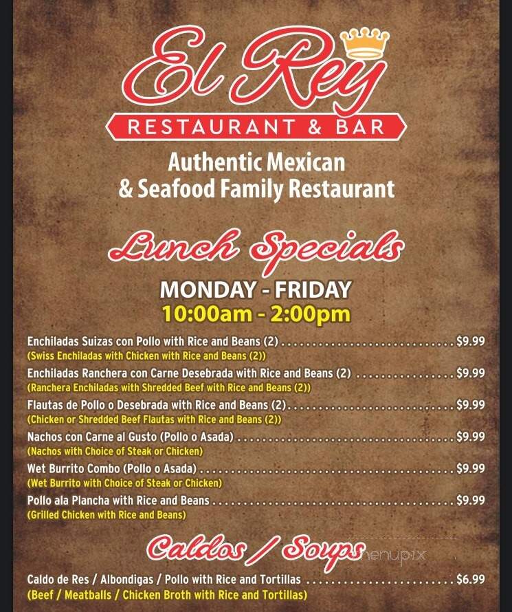 El Rey - Delano, CA menu_pic