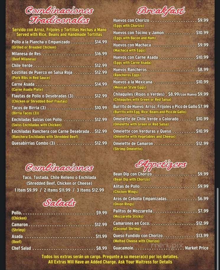 El Rey - Delano, CA menu_pic