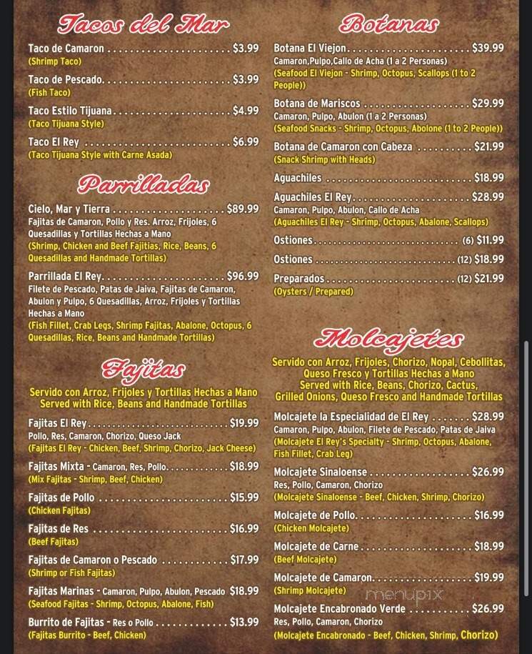 El Rey - Delano, CA menu_pic
