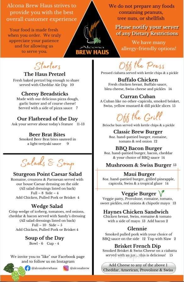 Alcona Brew Haus - Harrisville, MI menu_pic