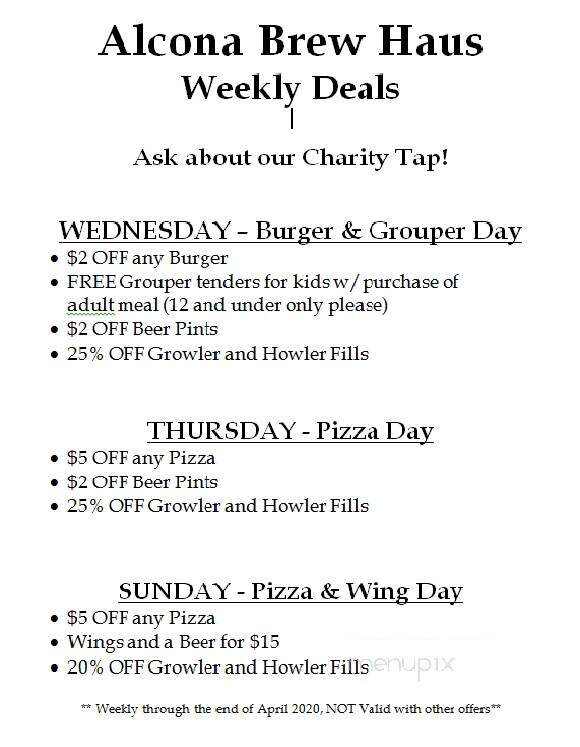 Alcona Brew Haus - Harrisville, MI menu_pic