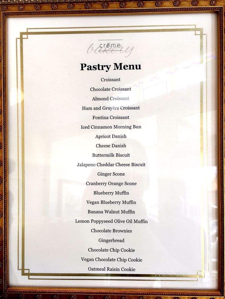 Creme Bakery - Claremont, CA menu_pic