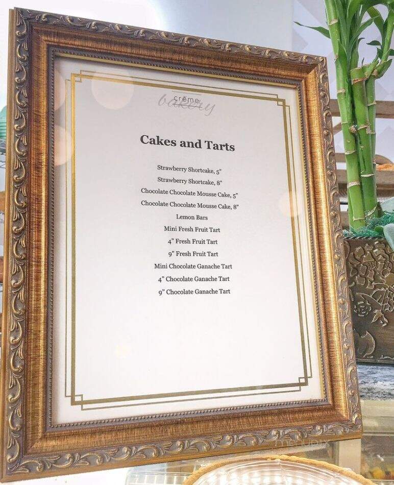 Creme Bakery - Claremont, CA menu_pic