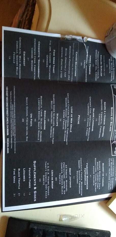 Provencal - Chico, CA menu_pic