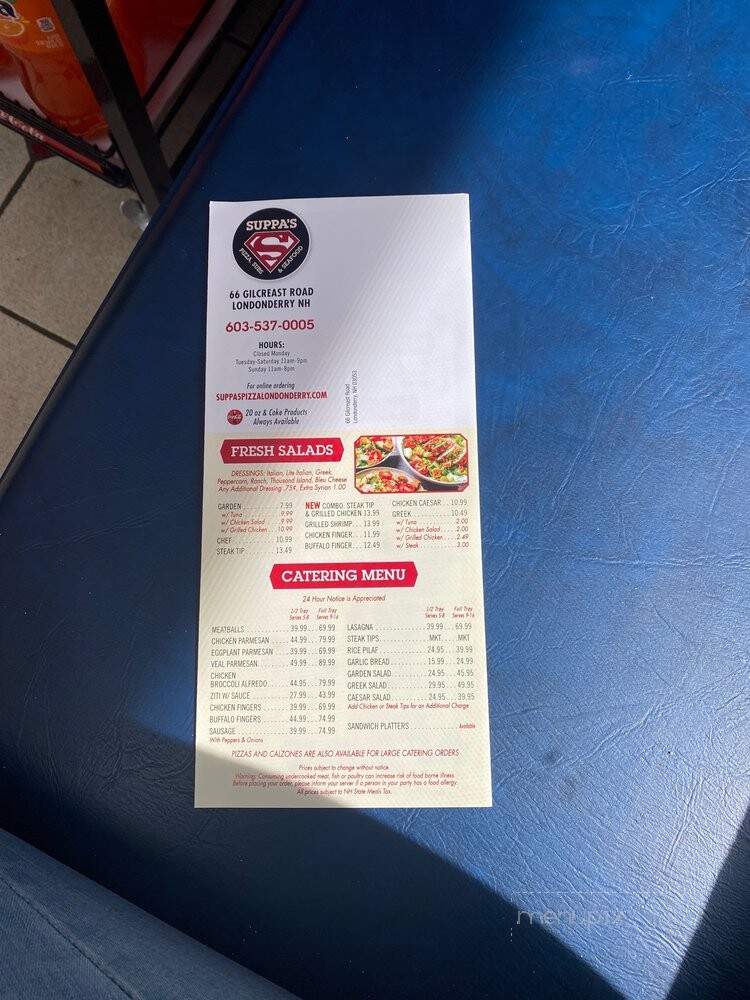 Suppa's Pizza - Londonderry, NH menu_pic