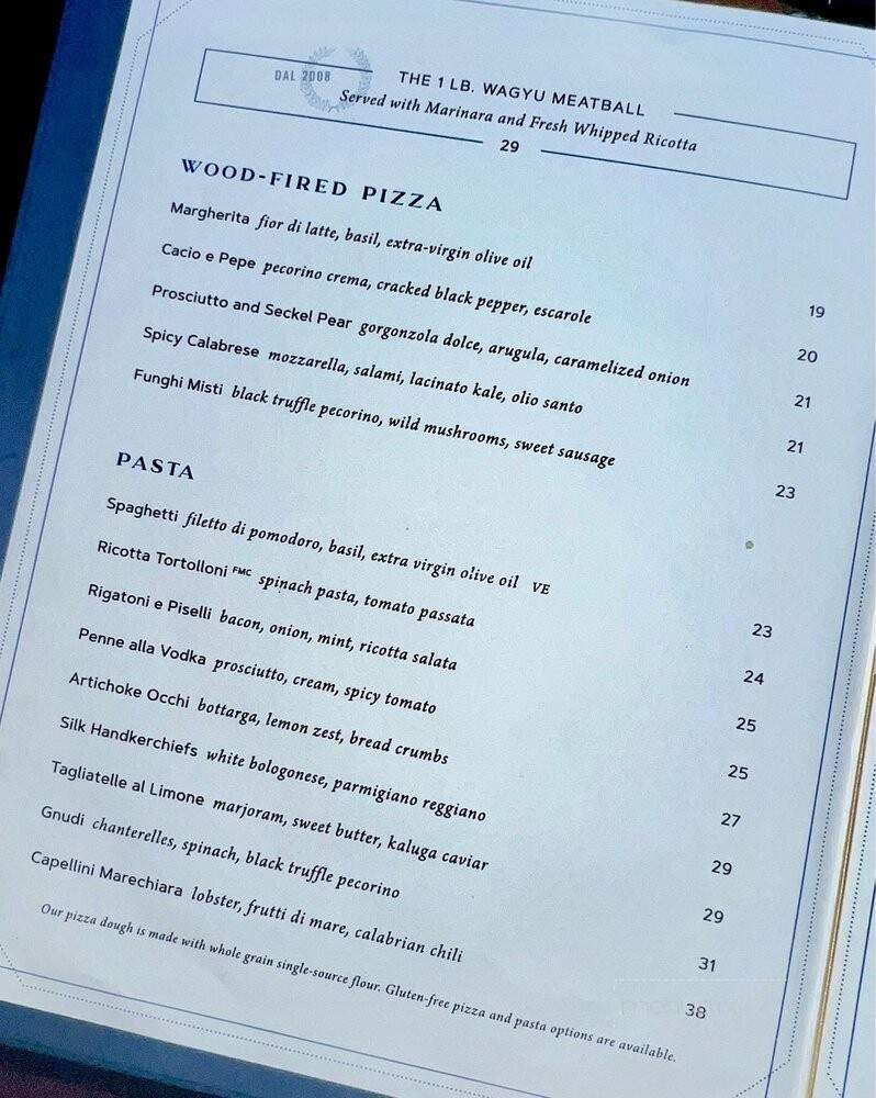 Lavo Ristorante - West Hollywood, CA menu_pic