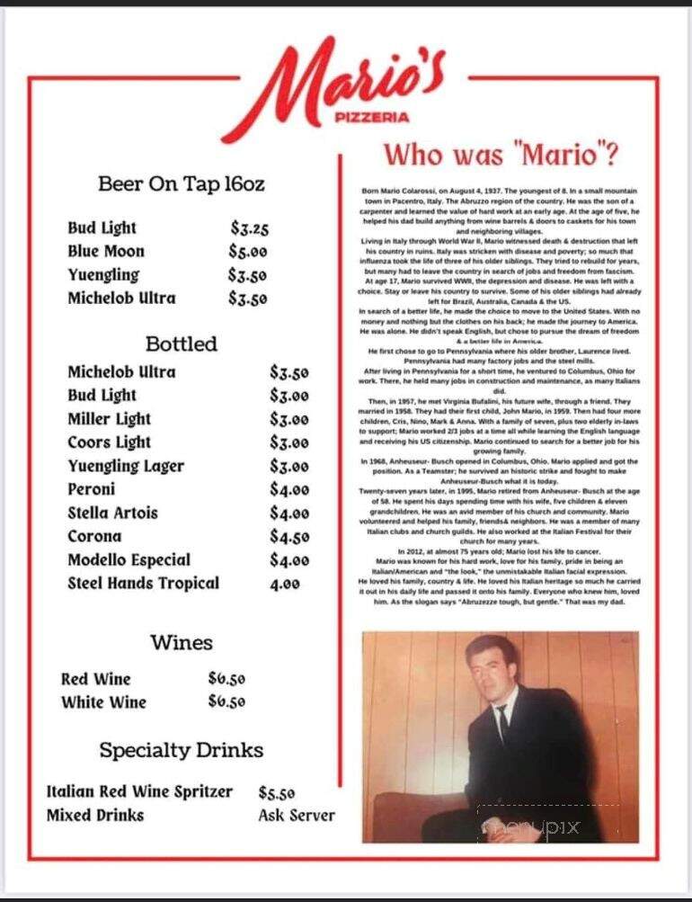 Mario's Pizzeria - Edgefield, SC menu_pic