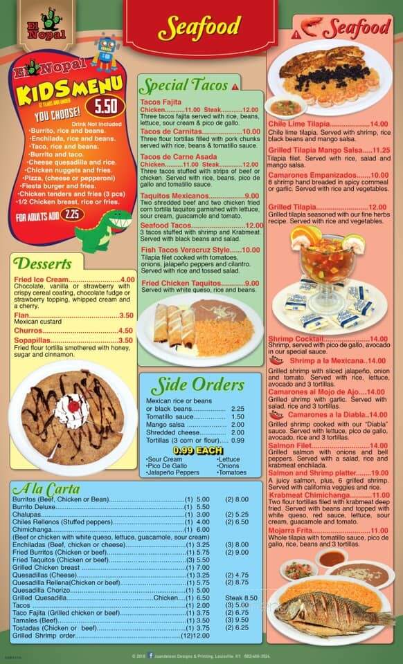 El Nopal - Sellersburg, IN menu_pic