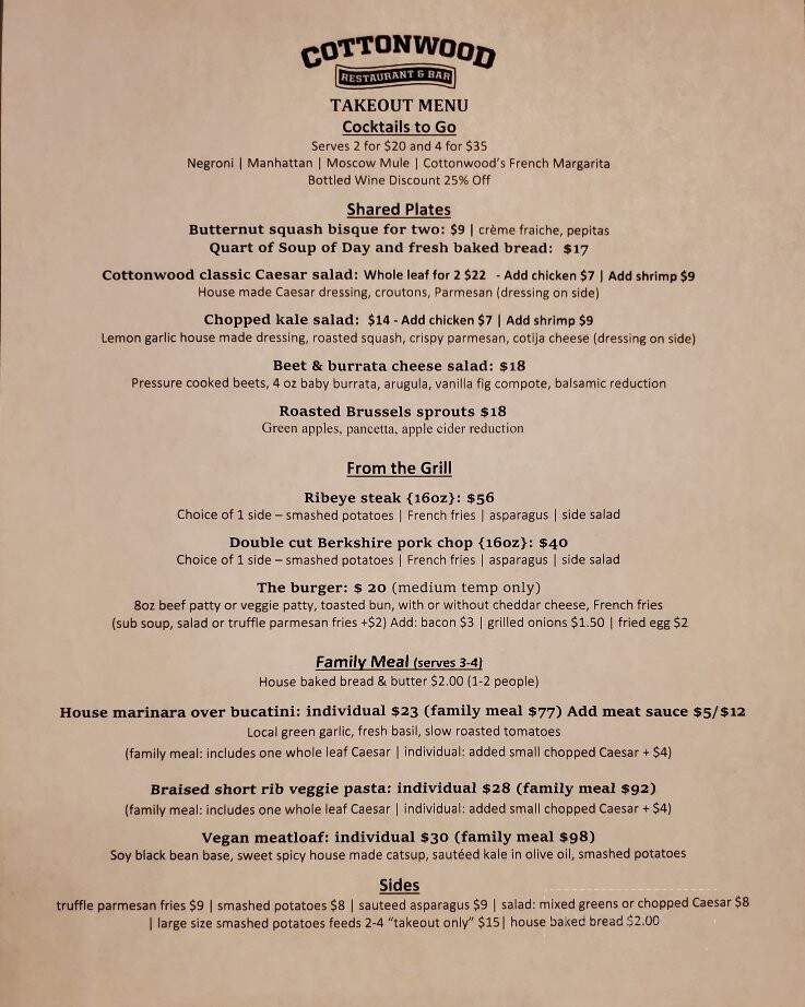 Hilltop Lodge-Cottonwood Restaurant - Truckee, CA menu_pic