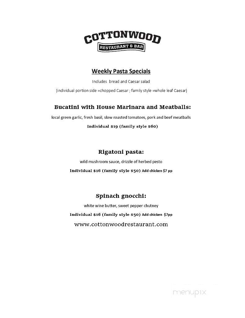 Hilltop Lodge-Cottonwood Restaurant - Truckee, CA menu_pic