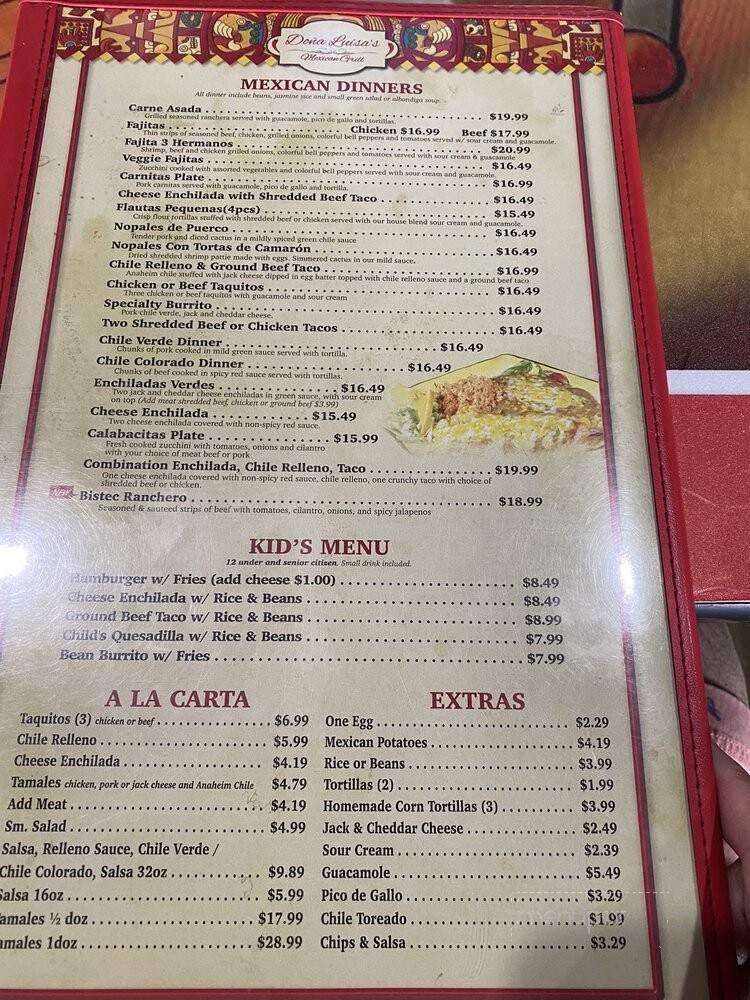 Dona Luisa's Mexican Grill - Norco, CA menu_pic