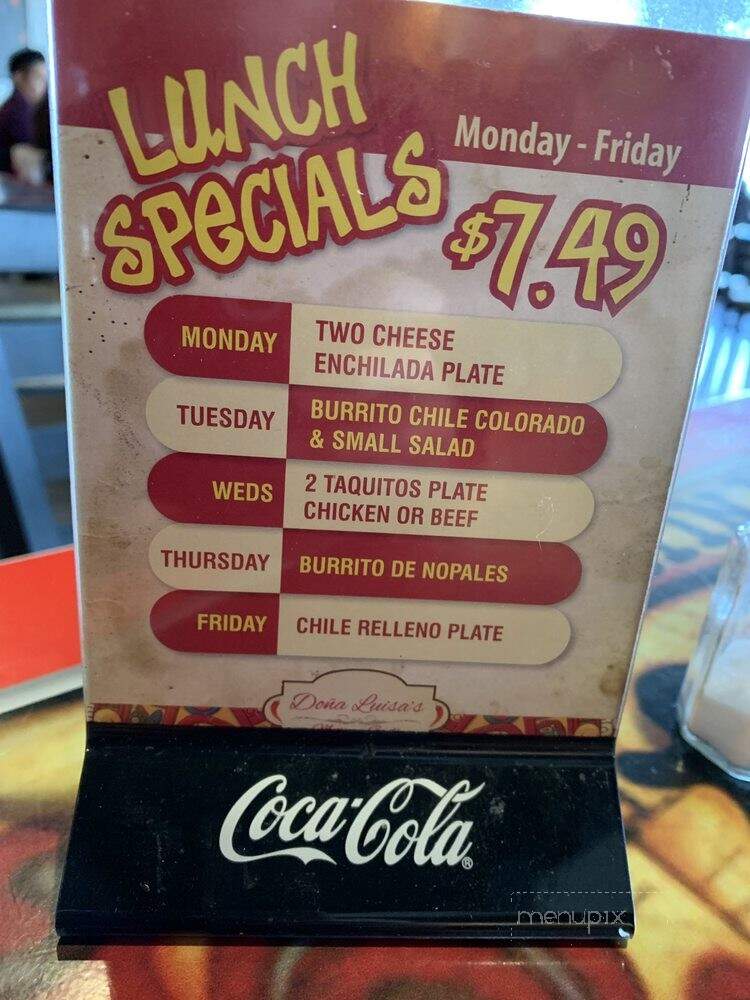 Dona Luisa's Mexican Grill - Norco, CA menu_pic