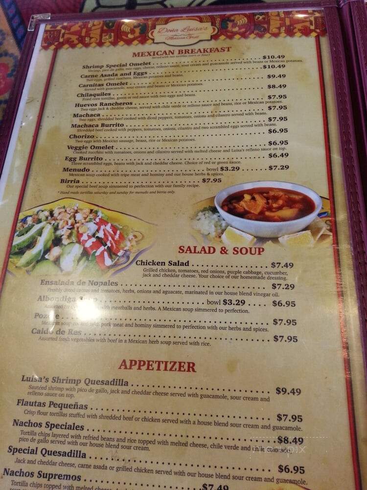Dona Luisa's Mexican Grill - Norco, CA menu_pic