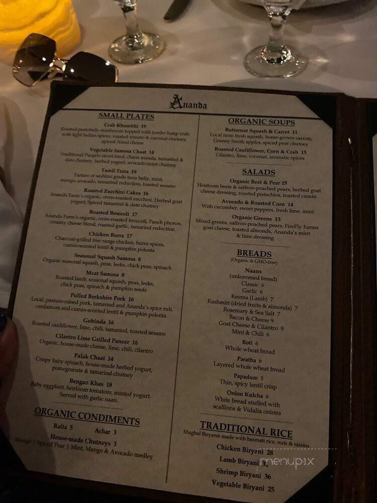 Ananda - Fulton, MD menu_pic